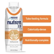 Nutren 2.0 Calorically-Dense Tube Feeding Formula (2.0 kcal/mL), Unflavored, 8.45 Fl Oz or 250 mL (Pack of 24)