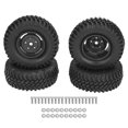 thumbnail image 2 of Universal RC Car Wheels, Outer Diameter 3.9 Inch 100mm RC Tires Replacement with Bumpy Texture, Excellent Grip, Strong Cushioning, Car Tires for Off Road Cars and RC Crawler, 2 of 7