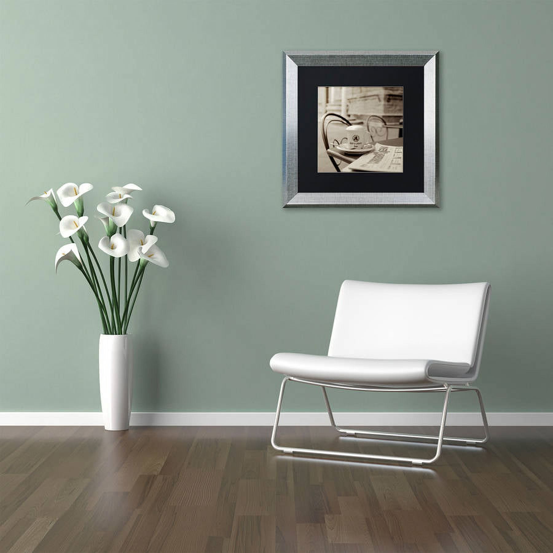 Trademark Fine Art "Tuscany Caffe VII" Canvas Art by Alan Blaustein, Black Matte, Silver Frame