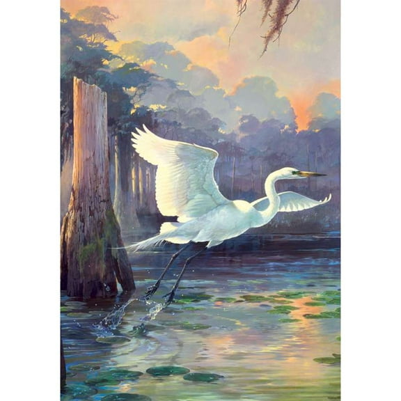 Premier Illuminated House Flag - Heron Sunrise