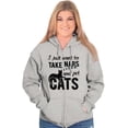 thumbnail image 4 of Take Naps and Pet Cats Funny Cute Zip Hoodie Sweatshirt Women Brisco Brands S, 4 of 6