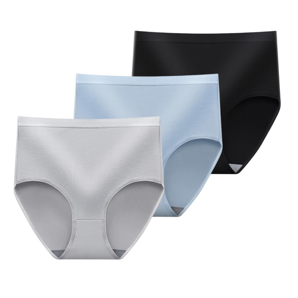 Womens High Waisted Cotton Underwear Soft Full Briefs Ladies Breathable Panties Ladies Stretch Soft Underpants 5 Pack 