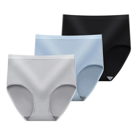 

Popvcly 3 Pack Women High Waist Panties Body Shaper Breathable Sporty Briefs Plus Size