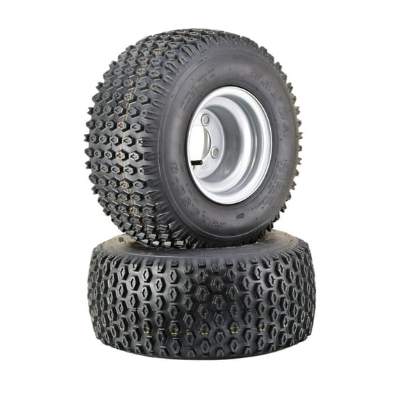 WANDA ATV Golf Cart Tire & wheel 18X9.5-8 4-Ply with 4 Lugs on 4" PCD Silver Wheel-10324,SET 2