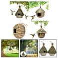 thumbnail image 4 of Handmade Straw Birdhouse Creative Garden Decoration Eco-Friendly Hanging Bird Nest for Hummingbirds 15*22cm, 4 of 6