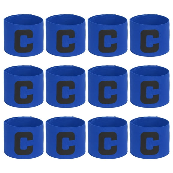 Uxcell Soccer Captain Armband Captain Arm Bands for Soccer Elastic Captain C Arm Band Sports Captain Armbands Blue 12 Pcs