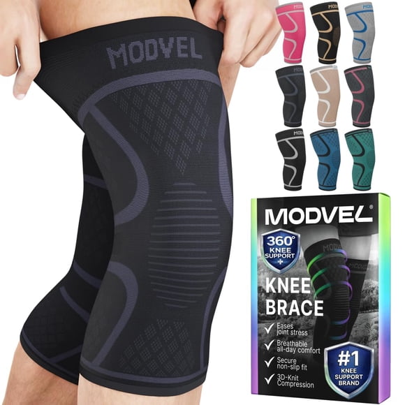 MODVEL Compression Knee Braces for Men & Women - XS to XXX-L Pair of Knee Braces for Knee Pain, Support Sleeve, Workout Sports Knee Braces f