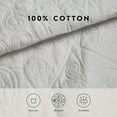 thumbnail image 4 of Laura Ashley Felicity Collection Quilt Set-100% Cotton, Reversible, All Season Bedding with Matching Sham(s), Pre-Washed for Added Softness, Queen, Soft Grey, 4 of 10