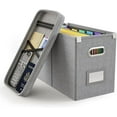 thumbnail image 1 of File Organizer Box File Box for Letter Size Files Storage Hanging File Folder Organizer with Mesh Pocket on Lid Portable Filing Box with Handle for Office/Home/School( ), 1 of 7