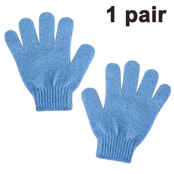 Guantes de baño exfoliantes de doble textura para ducha, spa, masajes y exfoliaciones corporales