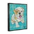 thumbnail image 3 of Stupell Industries Puppy Dog Swirl Pattern Mixed Ephemera Collage Painting Jet Black Floating Framed Canvas Print Wall Art, Design by Lisa Morales, 3 of 5