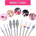 thumbnail image 4 of Juego de brocas de cerámica para uñas, 10 Uds., profesional, para quitar cutículas de gel acrílico, brocas de uñas de carburo de diamante acrílico, herramientas para manicura, pedicura, uso doméstico, 4 of 5