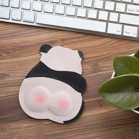 FRCOLOR Ergonomic Panda Mouse Pad with Wrist Support Nonslip Wrist Rest Mouse Pad Kawaii Office Supplies for Working and Gaming
