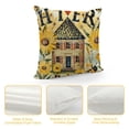 thumbnail image 4 of YINGXI Spring Summer Yellow Happy Decorative Throw Pillow Cover, Fall Black Honey Themed Home Decoration, Farmhouse Cushion Case Outdoor Decors 20x20in, 4 of 5