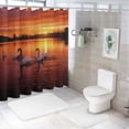 thumbnail image 7 of Fenyluxe Sunset Magic Pretty Shower Curtain Bathroom Decor Polyester Fiber Home Bathtubs Decoration with Hooks 60x72, 7 of 7