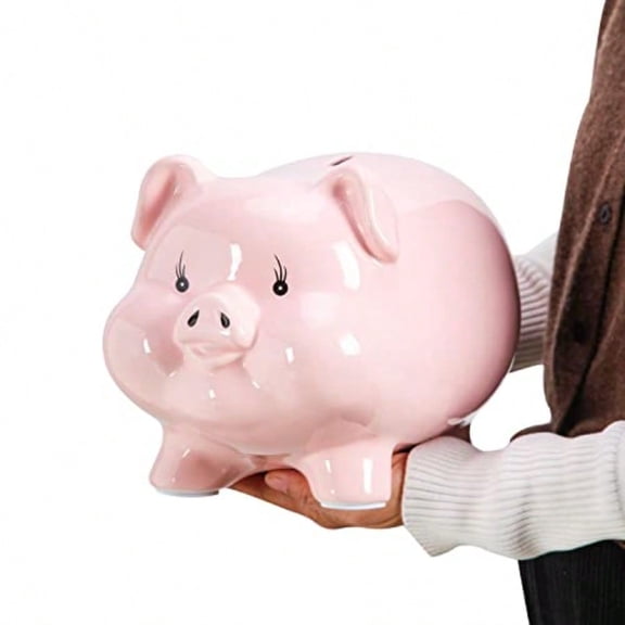 11'' Large Piggy Bank for Adults Must Break to OpenCeramic Coin Bank Girls Piggy Bank for Boys Money Box Jar Alcancias De Dinero para Adultos Nios Money Bank Modren Home Decor Living Room