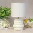 thumbnail image 5 of Simple Designs 12.68" Chic Glow Mini Stacked Ceramic Table Lamp, Monochromatic Fabric Shade, Small Aceent Light, For Bedroom, Office, Living Room, Minimalist Decor, Cream, 5 of 6