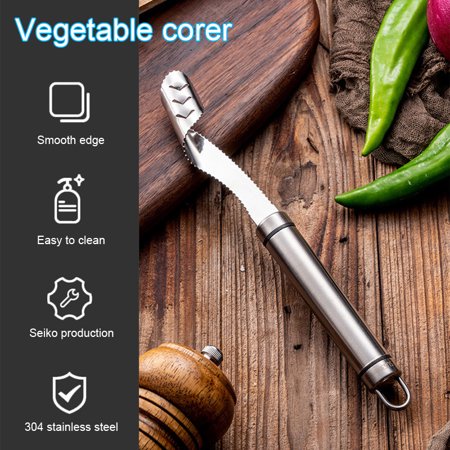 

Pepper Corer Stainless Steel Serrated Seed Remover Kitchen Tools with Hanging Hole New.