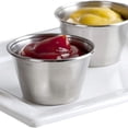 thumbnail image 2 of 60 tazas de salsa de acero inoxidable, tazas de salsa para mojar de acero inoxidable de 2,2 oz, tazones para mojar redondos reutilizables para restaurante, 2 of 3