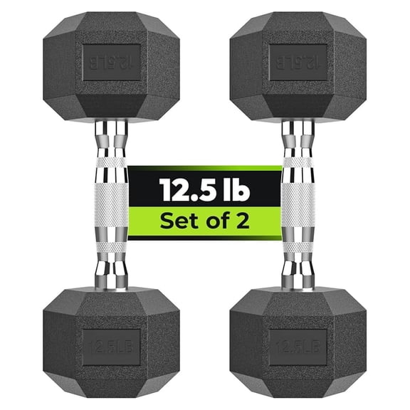Hex Dumbbell Set, 2.5-65 lb Rubber Encased Exercise & Fitness Dumbbells, Weights Dumbbells Set of 2, Hand Weight for Strength Training