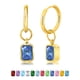 thumbnail image 1 of JeenMata Aros de 2 Quilates con Bisel de Zafiro Azul y Talla Esmeralda, con Piedra Natal de Septiembre, Chapados en Oro Amarillo, 1 of 8