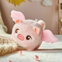 Pull String Jumping Pig Toy Animated Tail Motion Plush Interactive Animal Figure Cute Party Favor Novelty Gift for Toddlers Babies Preschool Kids