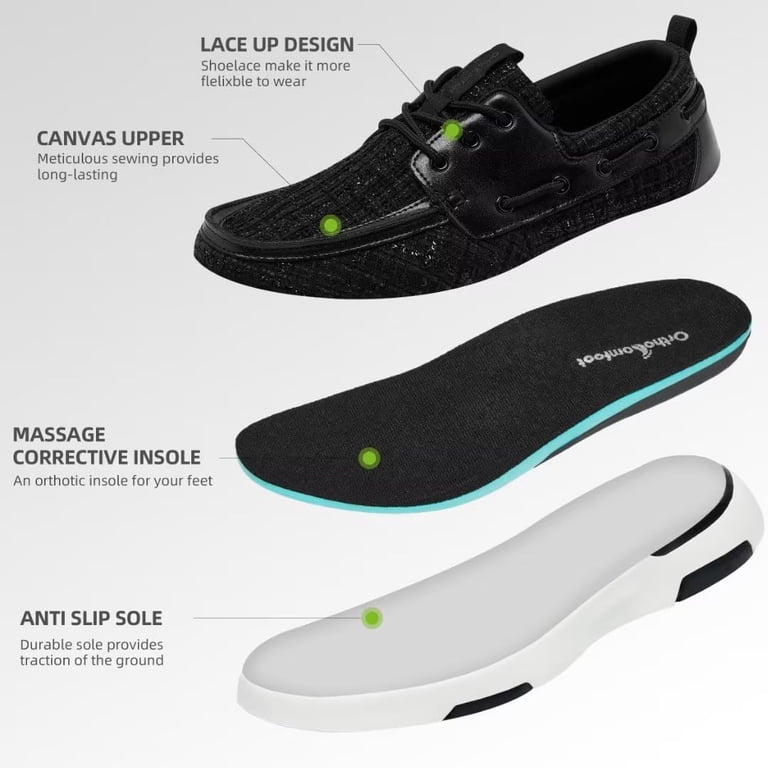 OrthoComfoot Comfortable Mens Walking Shoes with Arch  display picture 3