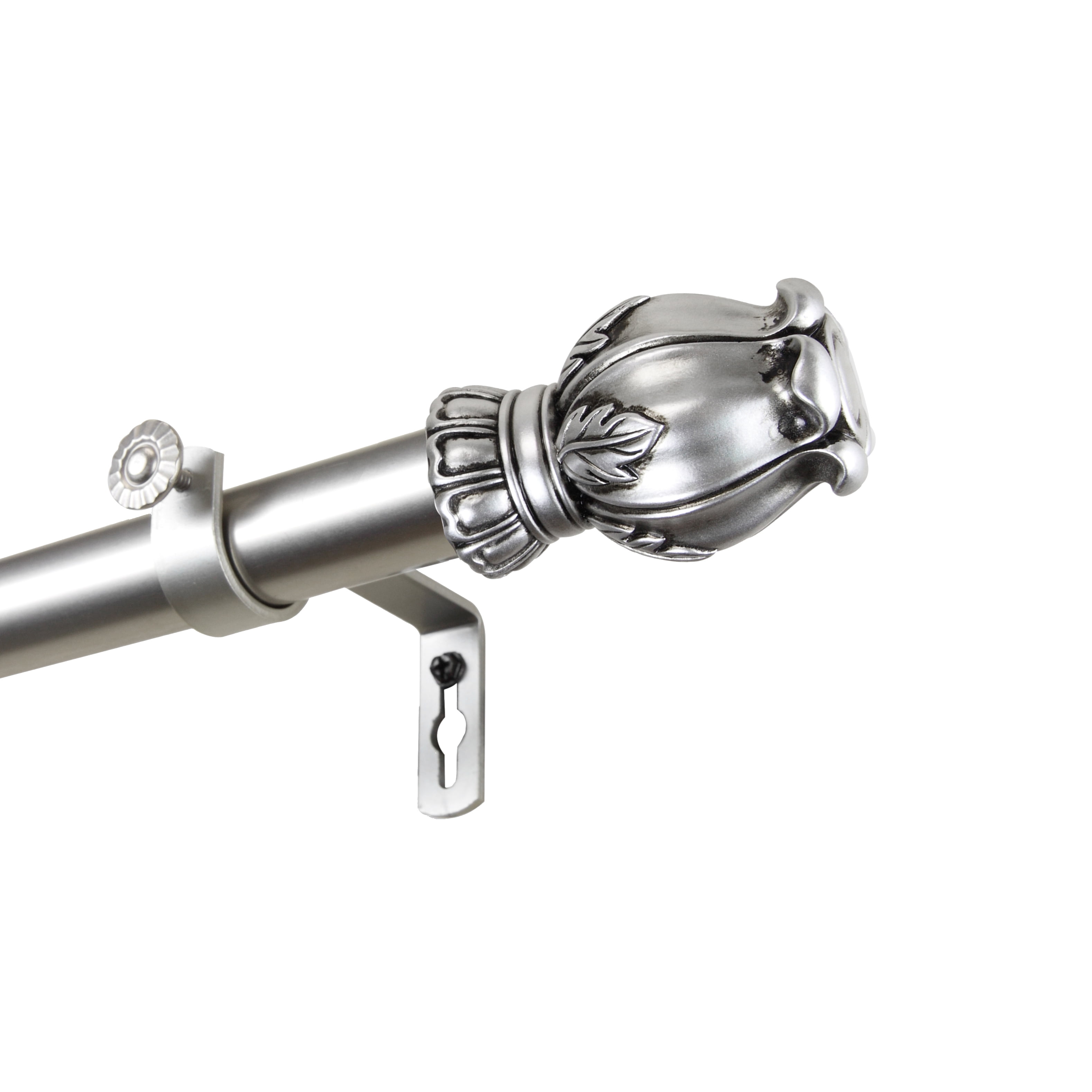 1" Dia Adjustable Bella Curtain Rod 48-84 inch - Satin Nickel