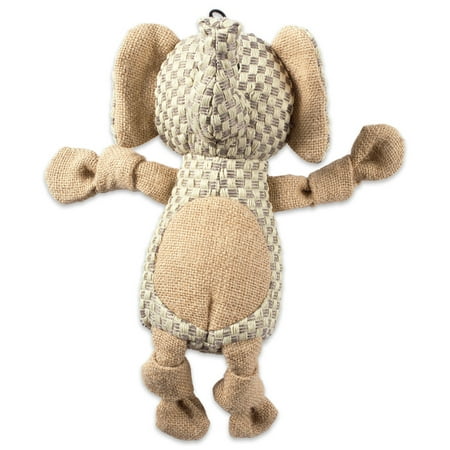 DII Bone Dry Burlap Body Jungle Friends Squeaking Pet Toy, 1 Piece Everett Elephant Plush Toy for Small, Medium and Large