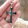 thumbnail image 6 of Cross Necklace With Cz Set On Stainless Steel Pendant For Men Choose From 4 Colors, 6 of 6