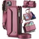 thumbnail image 1 of Funda tipo cartera cruzada para iPhone 13 con soporte RFID, ranuras para tarjetas de carga inalámbrica anticaídas, bolso de hombro de piel sintética con correa ajustable, 1 of 9