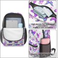 thumbnail image 3 of 17 Inch Lightweight Backpack,PVC Waterproof Oxford Fabric, Ergonomically Designed, with Large Capacity, Monarch Butterfly Aesthetic, 3 of 5