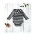 thumbnail image 5 of Sedceaty Baby Romper, Halloween Stripe Cartoon Patterns Lapel Long Sleeve Bodysuit for Girls Boys, 0-3 Years, 5 of 9