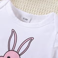 thumbnail image 6 of Kaprioy My First Easter Baby Girl Outfit Girls Clothes Short Sleeve Bunny Romper Plaid Bunny Egg Ruffle Skirt Dress Infant Easter Clothes, 6 of 8