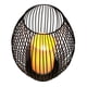 thumbnail image 5 of Portavelas de hierro negro estilo artístico con vela LED para sala de estar, interior, exterior, bodas, cafeterías y bares. Adorno decorativo. L, 5 of 9