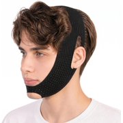 Anti Snoring Chin Strap, Chin Strap for Sleeping Comfortable, Premium Airflow Jaw Strap for Men and Women, Anti Snore Chin Strap, Snoring Solution Breathable and Reusable (Black)