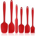 thumbnail image 1 of Silicone Spatula Set - Red 6 Piece Non-Stick Rubber Spatula with Stainless Steel Core - Heat Resistant Spatula Kitchen Utensil Set, 1 of 5