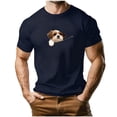 thumbnail image 3 of DODADAWANJ Summer Tshirts for Men Fashion Cute Dog Graphic Tees Big and Tall Short Sleeve Tshirt Casual Crew Neck T Shirts Navy M, 3 of 6