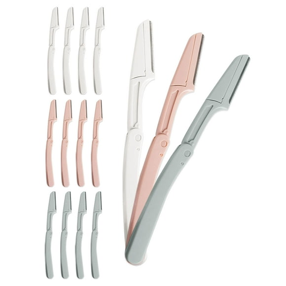 Maquinillas de Afeitar para Cejas para Mujeres 15 Piezas Maquinilla de Afeitar Dermaplane Segura Herramienta Dermaplaning para Cara Maquinilla de Afeitar de Cejas Plegable para Mujeres y Hombres que A
