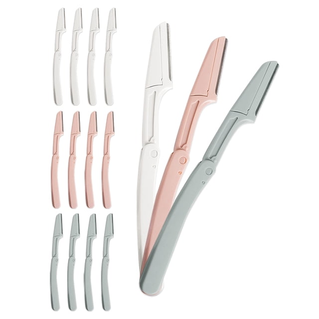Maquinillas de Afeitar para Cejas para Mujeres 15 Piezas Maquinilla de Afeitar Dermaplane Segura Herramienta Dermaplaning para Cara Maquinilla de Afeitar de Cejas Plegable para Mujeres y Hombres que A