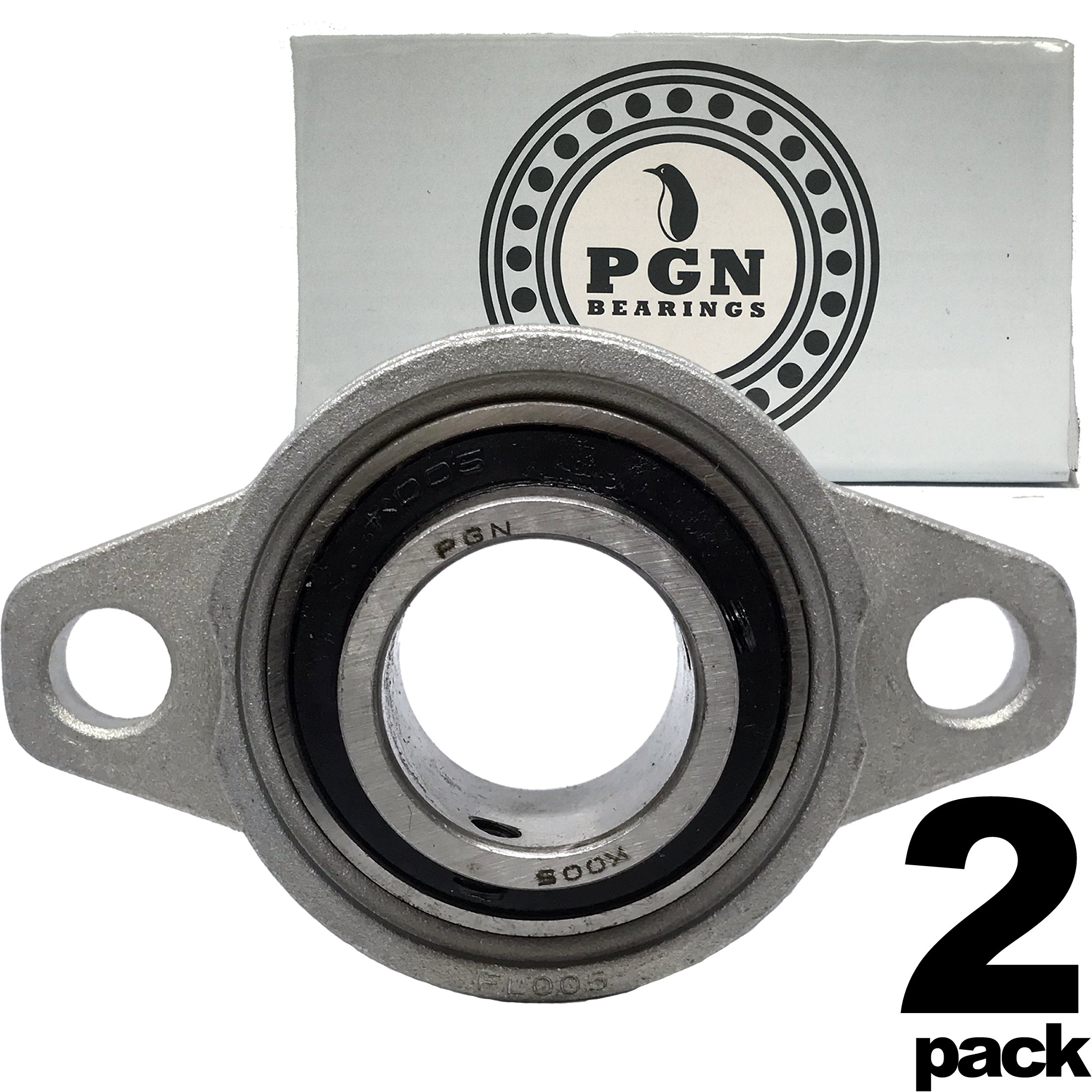 KFL005 Premium Pillow Block Bearing, 25mm Bore, FL005 Flange Bearing (2