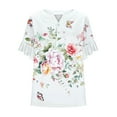 thumbnail image 5 of Xdegoge Summer Savings Womens Summer Tops 3/4 Length Sleeve Blouses Ruffle V Neck Button Down Shirts Dressy Casual Flowy Tunic Tops Soft Comfy Loose T Shirts Recent Orders I Have Placed Past Orders, 5 of 5