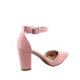 thumbnail image 2 of forever Link Women’s Shoes Pointed Toe Ankle Strap Chunky Heel, Dusty Pink, 5, 2 of 2