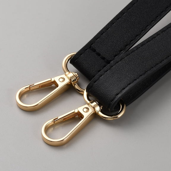 PU Leather Adjustable Shoulder bag Straps with Golden Plated Alloy Swivel Clasps Black 72.8~122.3x1.9x0.2cm