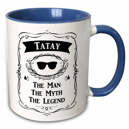 

3dRose Tatay The Man The Myth The Legend word for dad father in Filipino - Two Tone Blue Mug 11-ounce