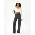 thumbnail image 4 of Pantalones de yoga DLOODA para mujer, pernera ancha y cintura alta, color gris, 4 of 6