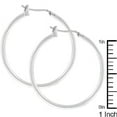 thumbnail image 3 of Precious Stars Silvertone 32 mm Round Hoop Earrings, 3 of 3