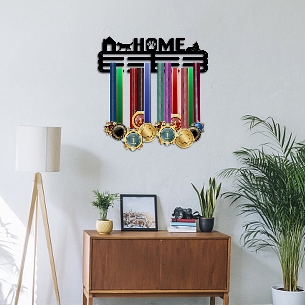 Dog Pattern Medal Display Hanger Holder Home Medal Holder Awards Ribbon Hanger Medal Display Wall Rack Medal Hanger Display Men Women Sports