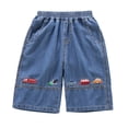 thumbnail image 3 of Fozruso Boys Shorts Summer Lightweight Loose Fit Casual Knee Length Soft Breathable Activewear For Toddler Kids Denim Shorts for Boys(Blue), 3 of 7