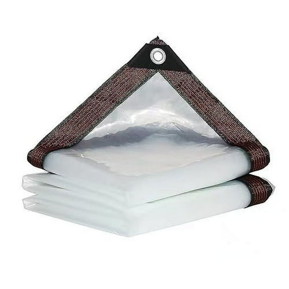 Transparent PE Tarpaulin | Windproof Waterproof Plastic Sheet | Thickened Tear-Resistant Sunproof Cover | Outdoor Rain Tarp for Camping & Protection (1-Pack)